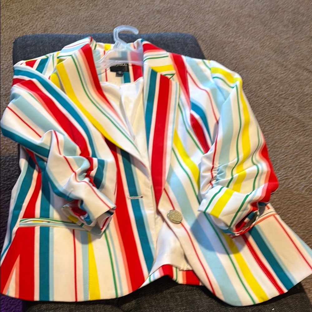 Colorful Striped Women's Blazer